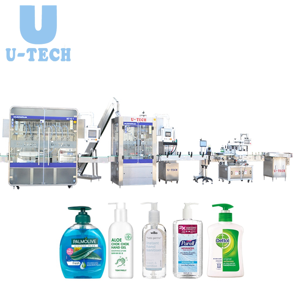 Linear Piston Hand Gel Wash Sanitizer Filling Cpping Machine