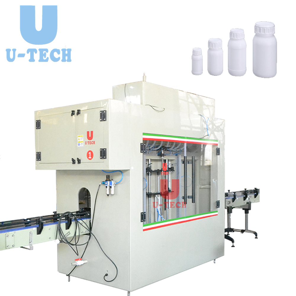 Linear Antiseptic Pesticide Bottle Liquid Filling Capping Machine Line